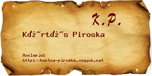 Kürtös Piroska névjegykártya