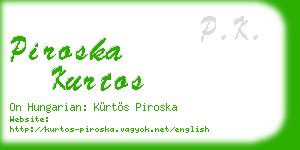 piroska kurtos business card