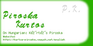 piroska kurtos business card